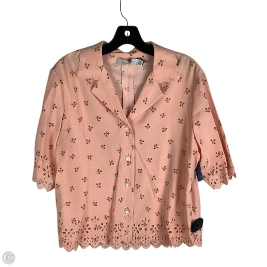 Top Short Sleeve Designer By Coach In Pink, Size: 4