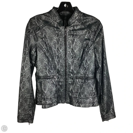 Jacket Moto By White House Black Market In Snakeskin Print, Size: 2