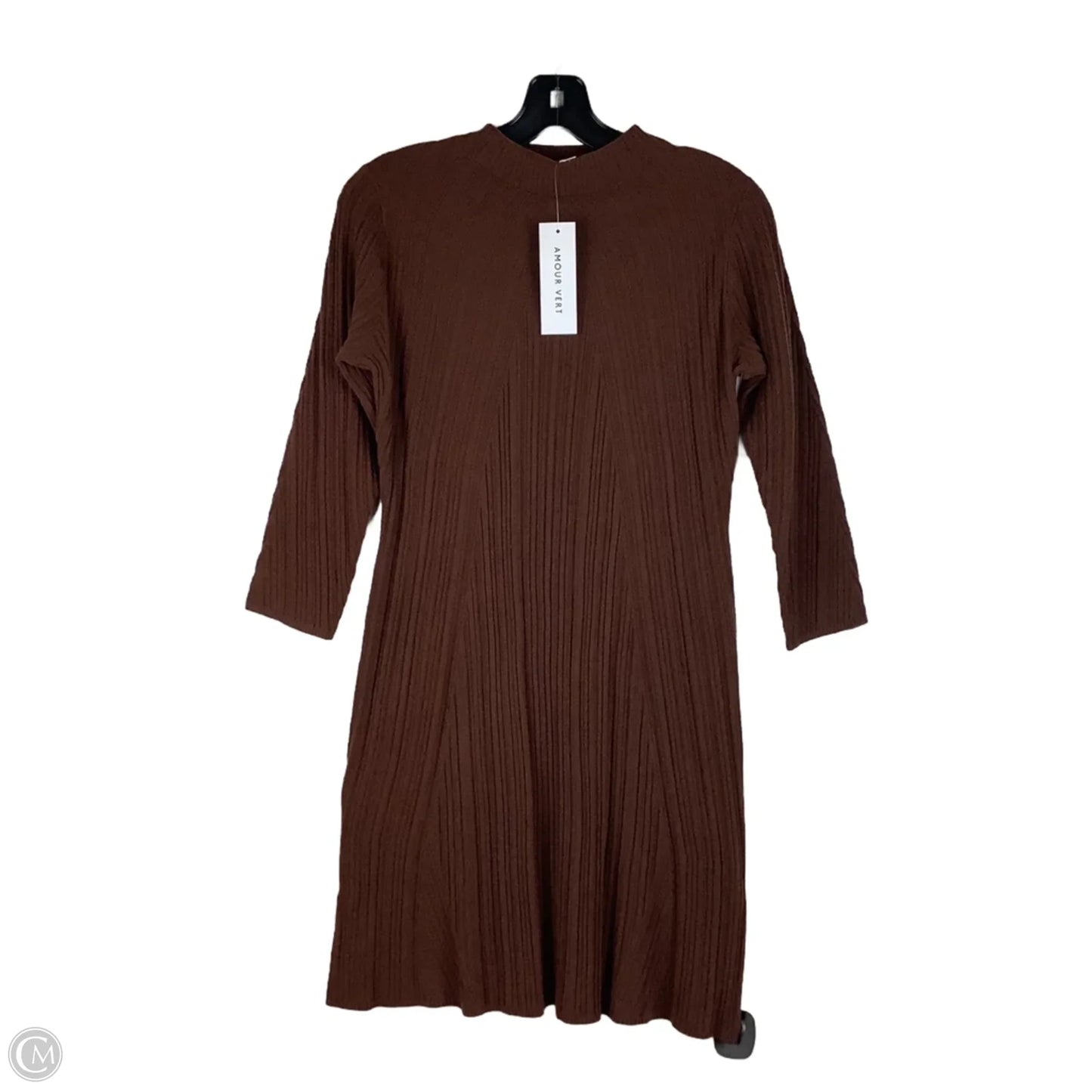 Dress Sweater By Cmc In Brown, Size: S