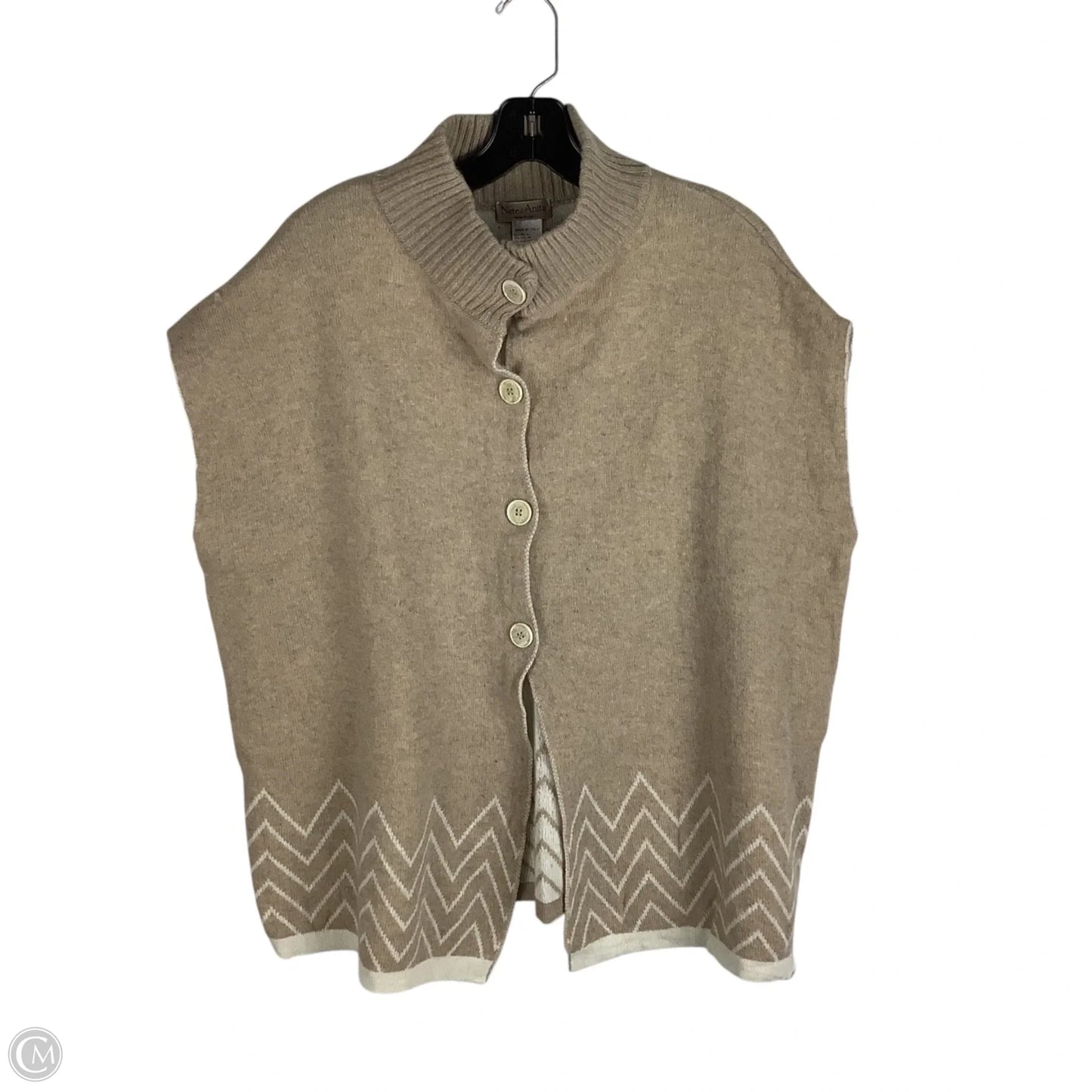 Vest Sweater By Clothes Mentor In Tan, Size: Osfm