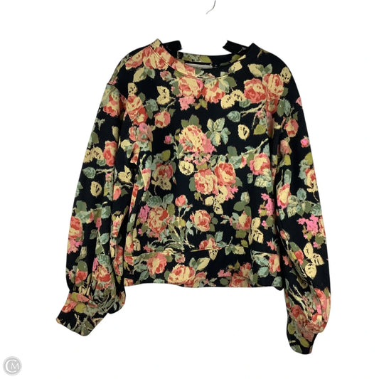 Sweatshirt Crewneck By Loft In Floral Print, Size: Xs