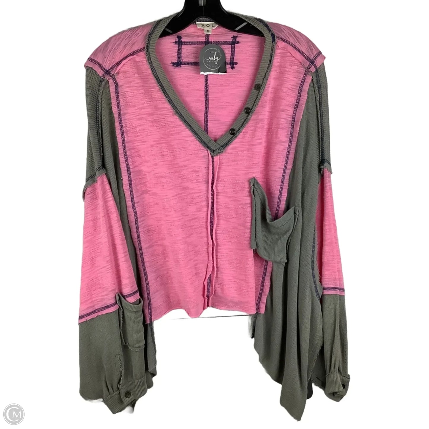 Top Long Sleeve By Pol In Pink, Size: S