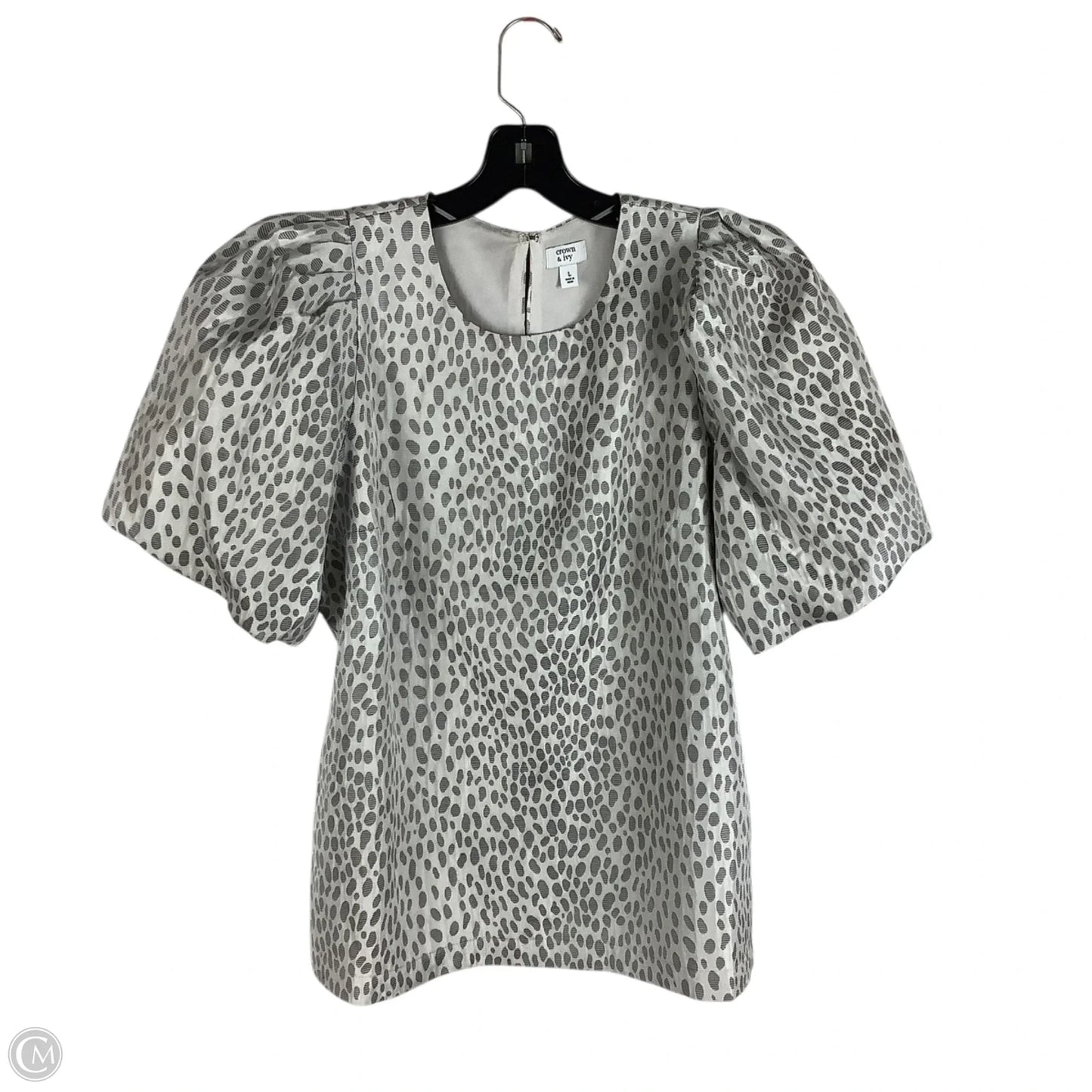 Top Short Sleeve By Crown And Ivy In Animal Print, Size: L