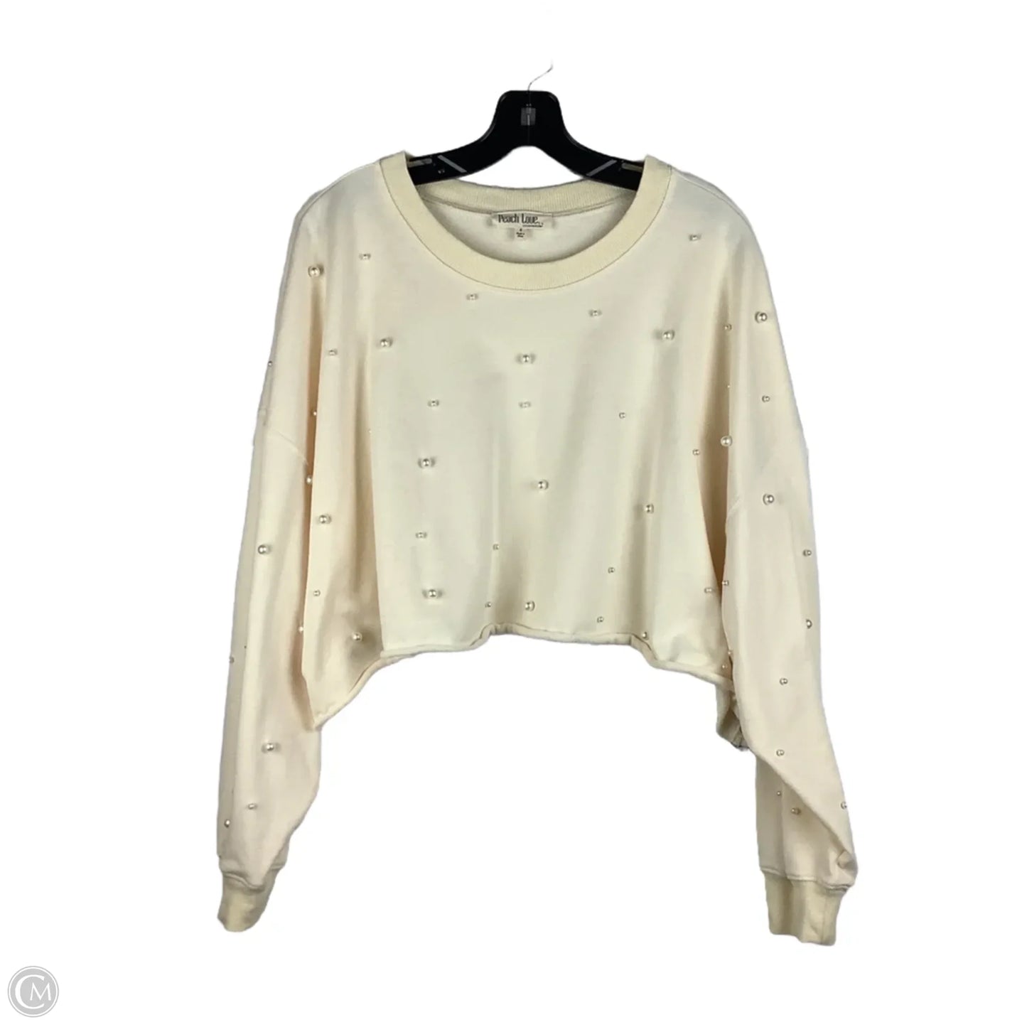 Sweatshirt Crewneck By Peach Love Cream California In Cream, Size: S