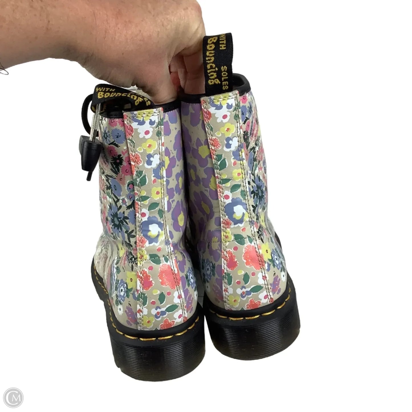 Boots Combat By Dr Martens In Floral Print, Size: 10