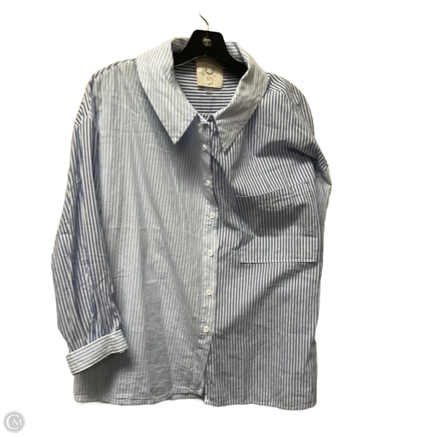 Top Long Sleeve By Fantastic Fawn In Striped Pattern, Size: M