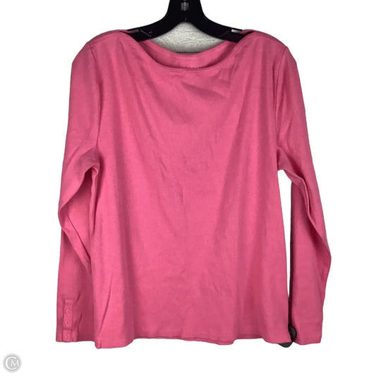 Top Long Sleeve Basic By Talbots In Pink, Size: Xl