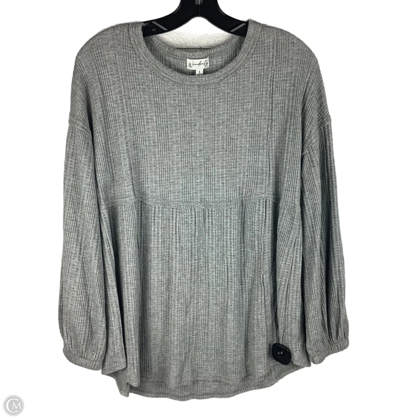 Top Long Sleeve By Wonderly In Grey, Size: S