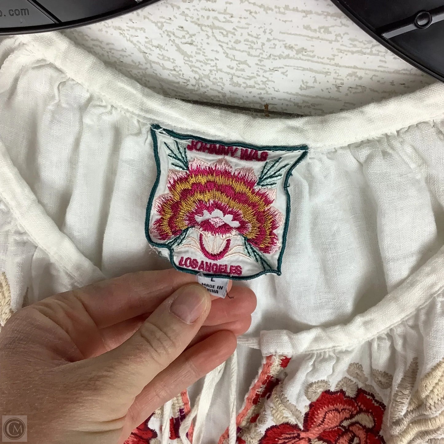 Top Long Sleeve By Johnny Was In White, Size: L