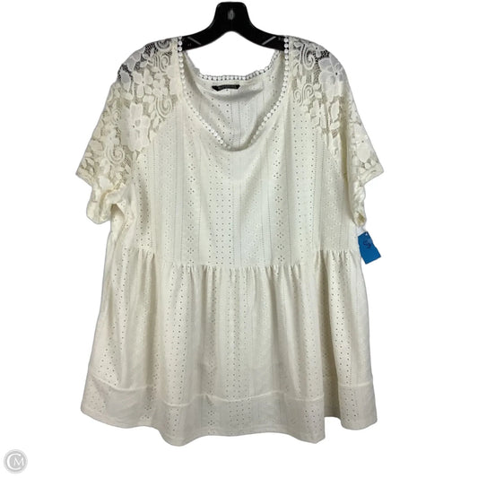 Top Short Sleeve By Bloomchic In Cream, Size: 1x (18/20)