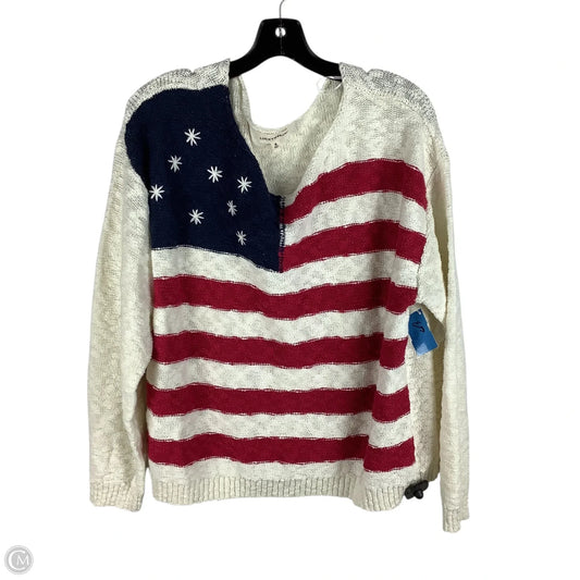 Sweater By Lucky Brand In Red & White, Size: Xl
