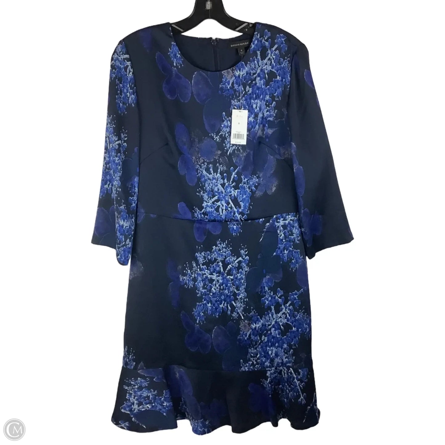 Dress Party Midi By Banana Republic In Navy, Size: 8