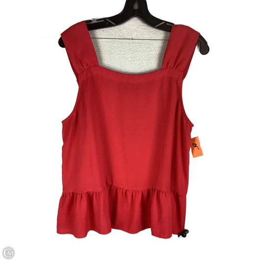 Top Short Sleeve By Loft In Coral, Size: L