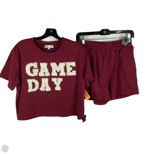 Shorts Set By She + Sky In Maroon, Size: M