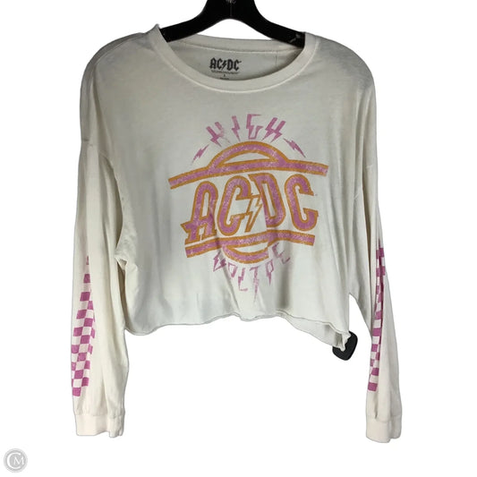 Top Long Sleeve By Clothes Mentor 100% cotton In Cream, Size: S