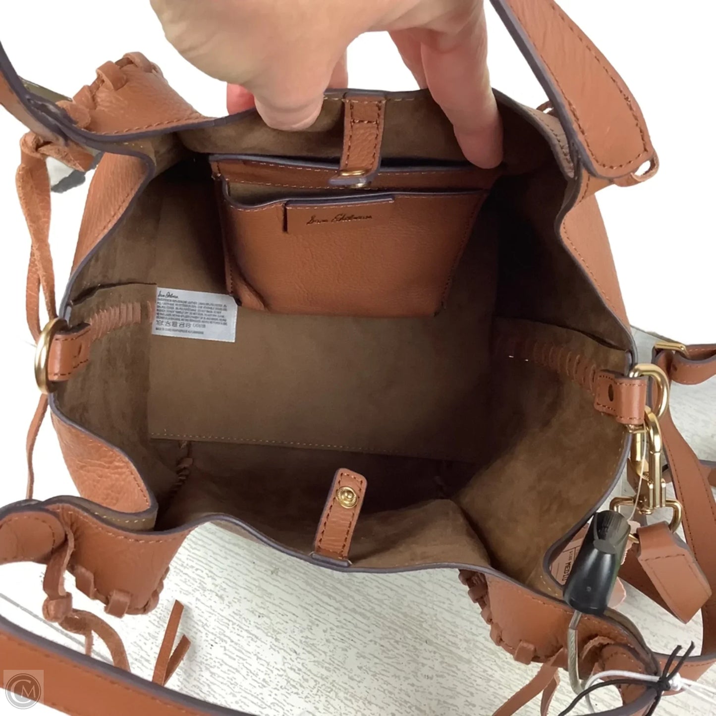 Handbag Leather By Sam Edelman, Size: Medium