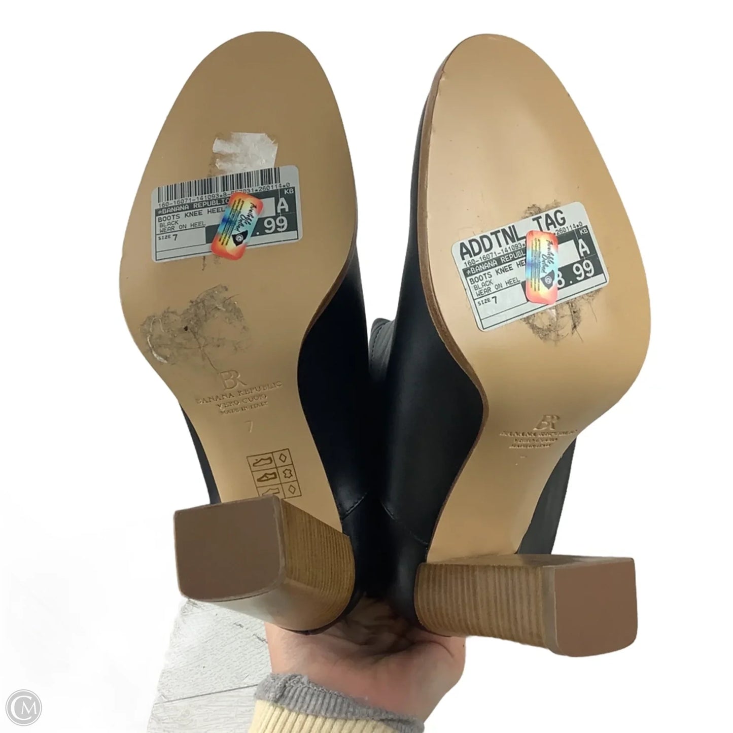 Boots Knee Heels By Banana Republic In Black, Size: 7