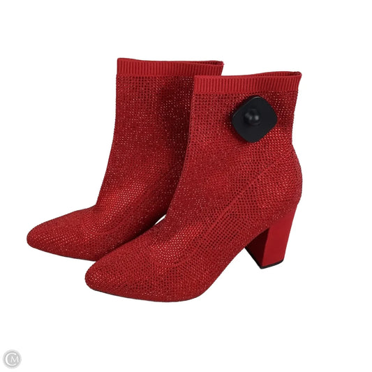 Boots Ankle Heels By Cmc In Red, Size: 10