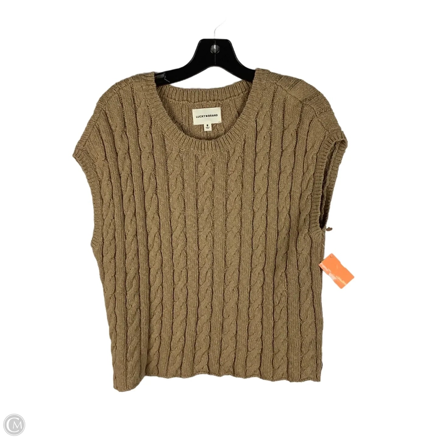 Sweater Short Sleeve By Lucky Brand In Tan, Size: M