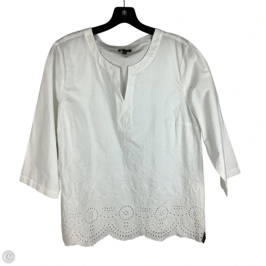 Top Short Sleeve By Talbots In White, Size: Xlp