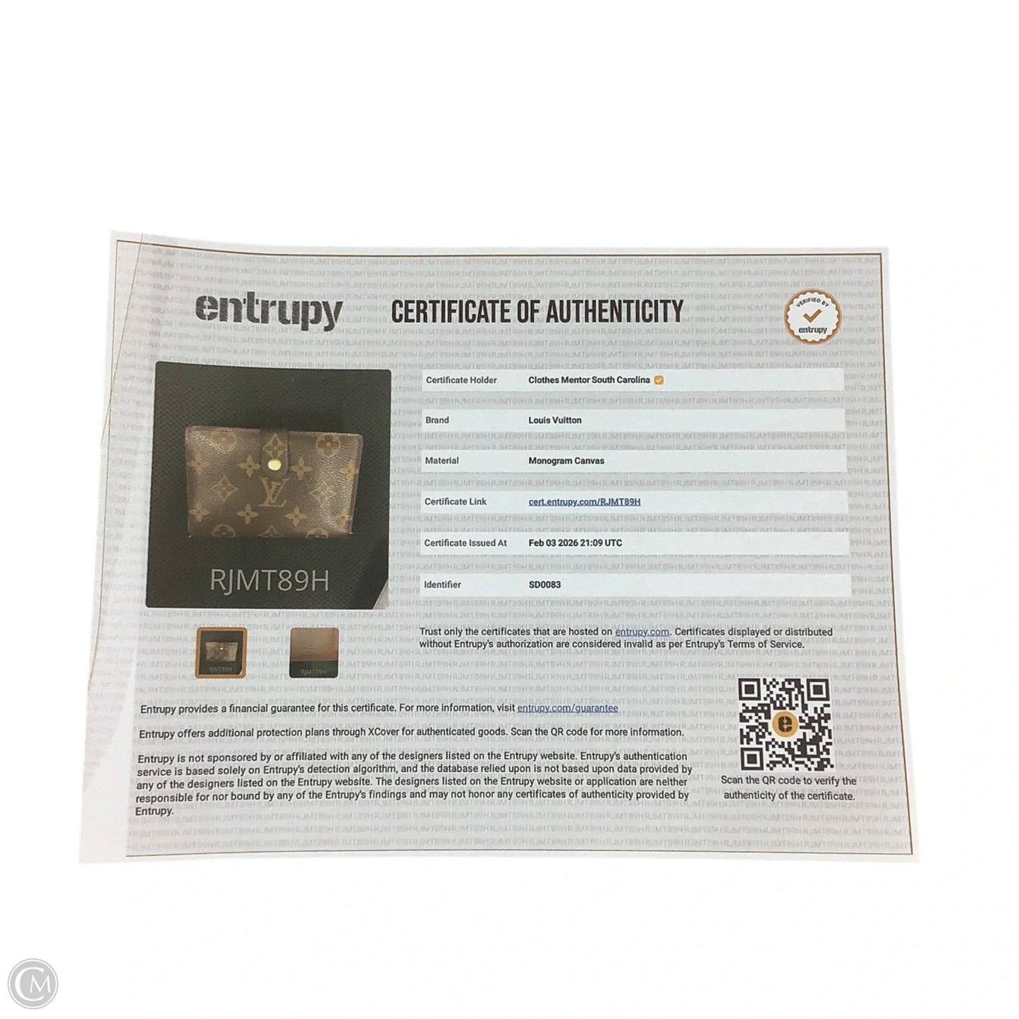 Wallet Luxury Designer By Louis Vuitton, Size: Medium