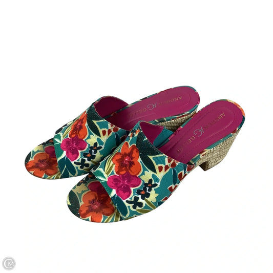 Shoes Heels Block By Andrew Gellar In Floral Print, Size: 8.5