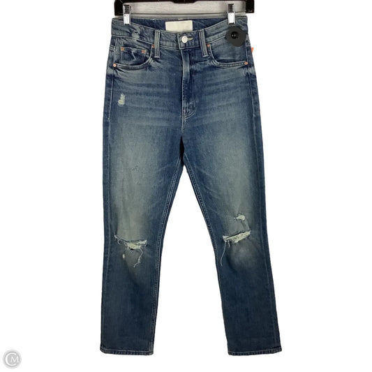 Jeans Straight By Mother In Blue Denim, Size: 2 (25)