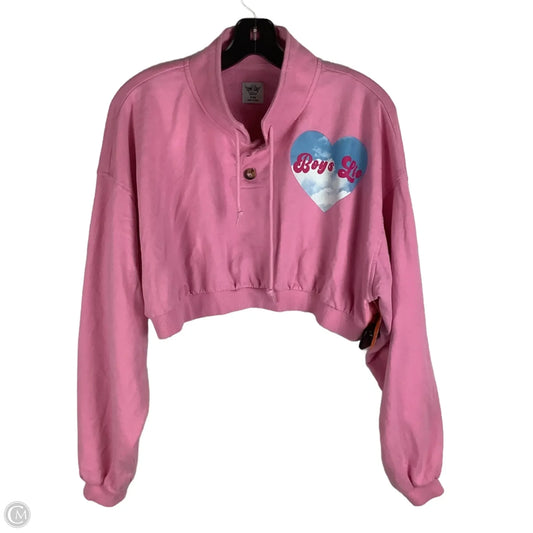 Sweatshirt Collar By Cmc In Pink, Size: S/M