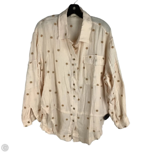 Top Long Sleeve By Easel In Peach, Size: S