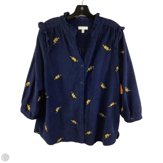 Top Long Sleeve By Crown And Ivy In Navy, Size: Xl
