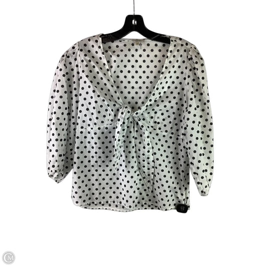 Top Long Sleeve By Tyler Boe In Polkadot Pattern, Size: 8