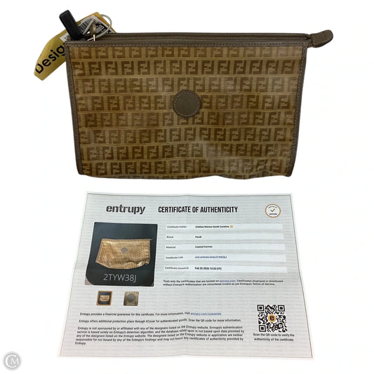 Makeup Bag Luxury Designer By Fendi, Size: Medium