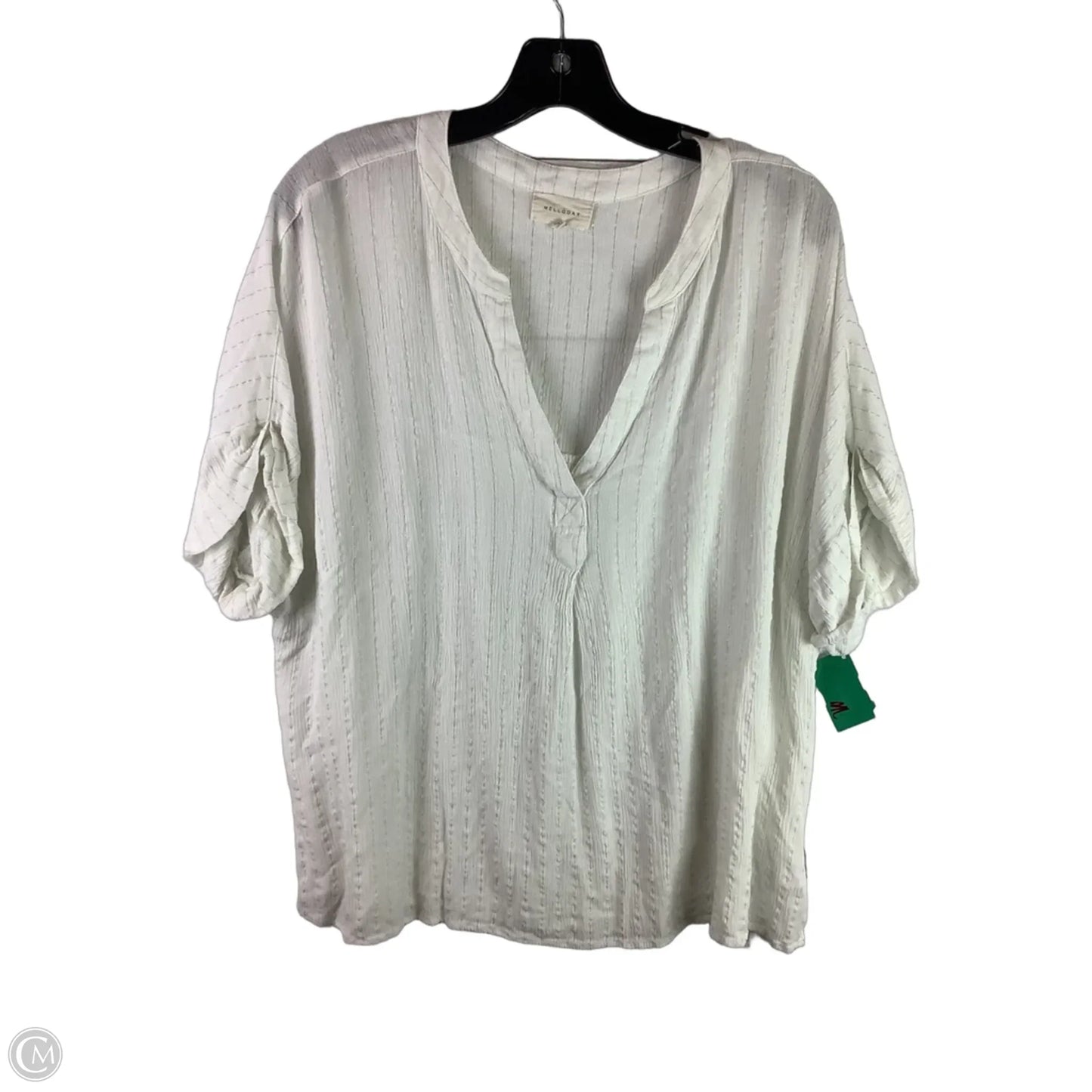 Top Short Sleeve By Melloday In White, Size: 2x