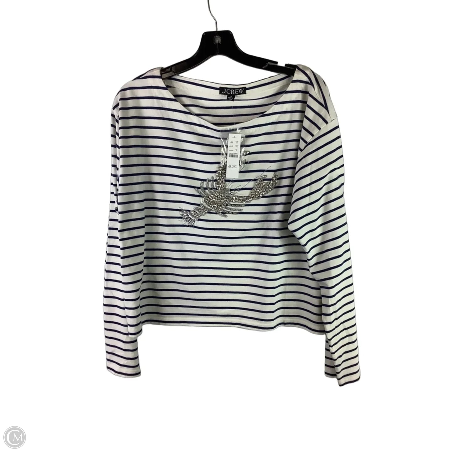 Top Long Sleeve By J. Crew In Striped Pattern, Size: M