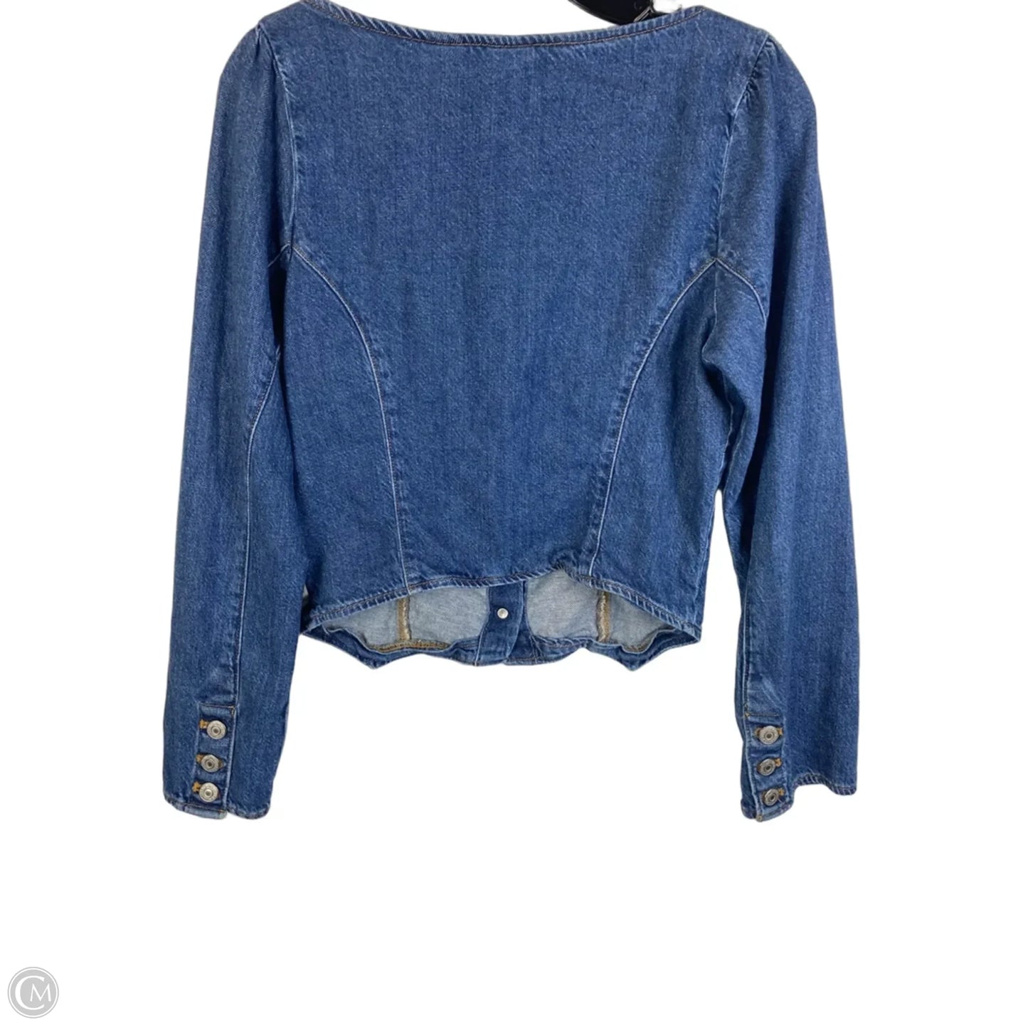 Top Long Sleeve By Levis In Blue Denim, Size: M