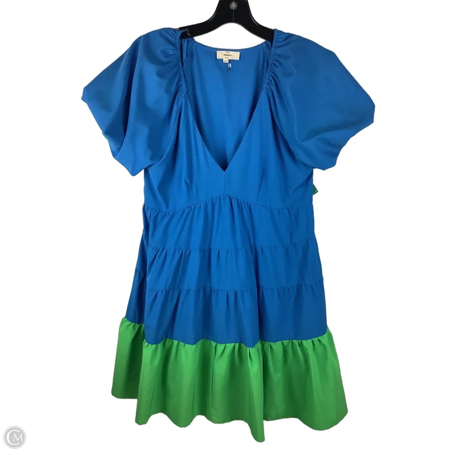 Dress Party Midi By Entro In Blue & Green, Size: S