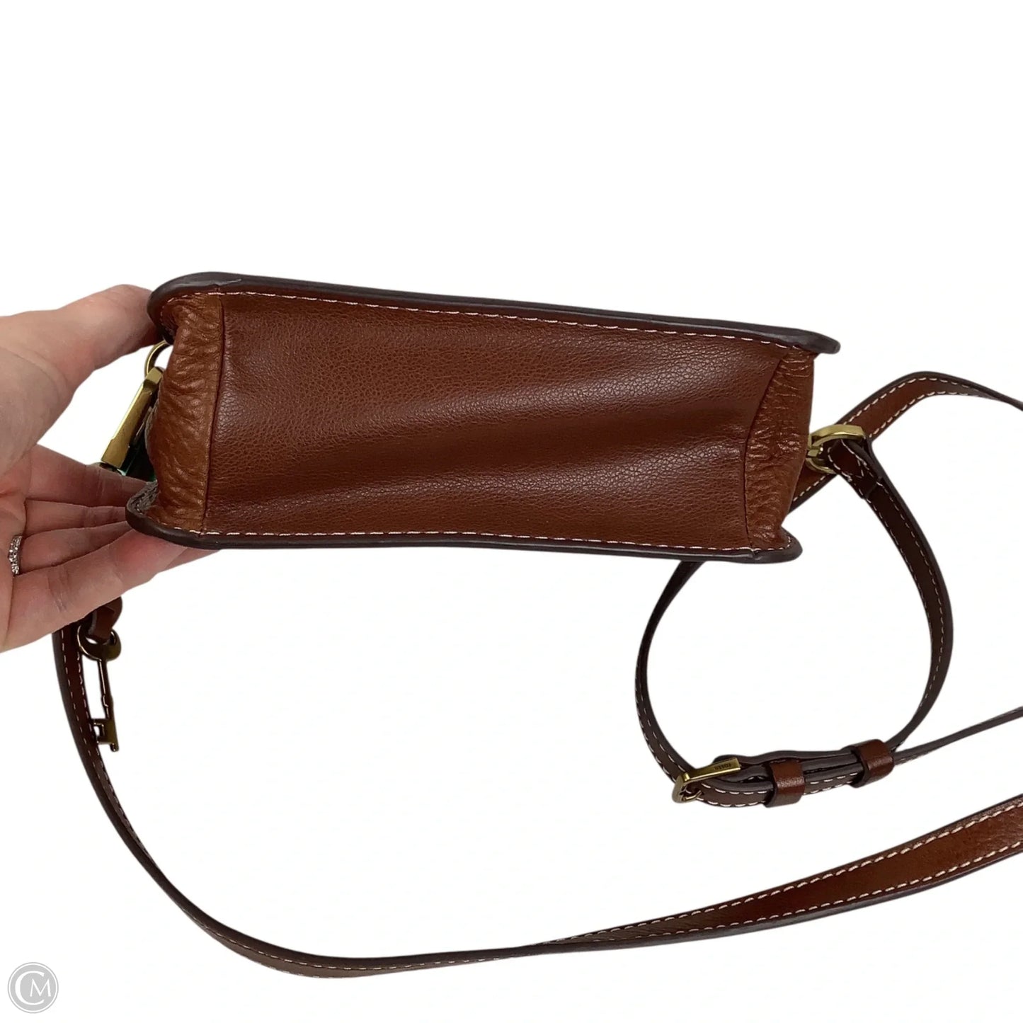 Crossbody Leather By Fossil, Size: Small