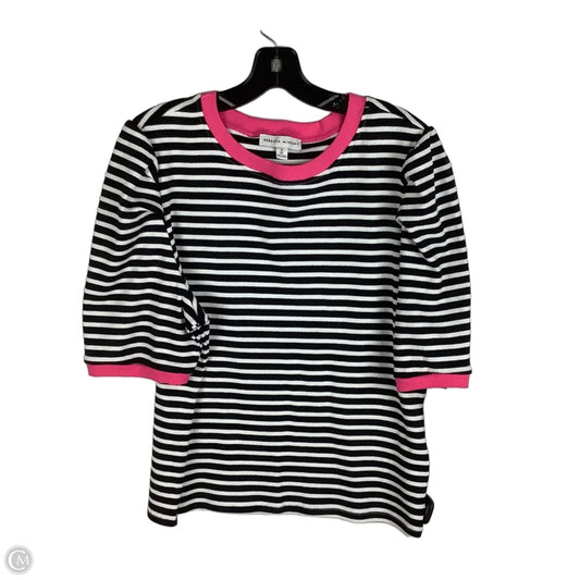 Top Short Sleeve Designer By Rebecca Minkoff In Striped Pattern, Size: Xl