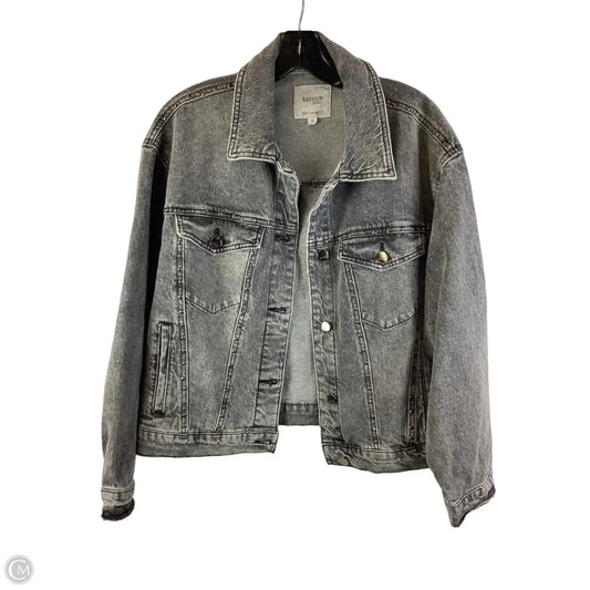 Jacket Denim By Kensie In Grey Denim, Size: L