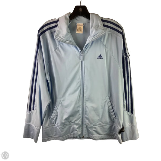 Athletic Jacket By Adidas In Blue, Size: L
