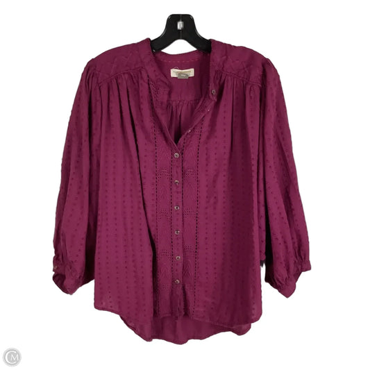 Top Long Sleeve By Pilcro In Purple, Size: M