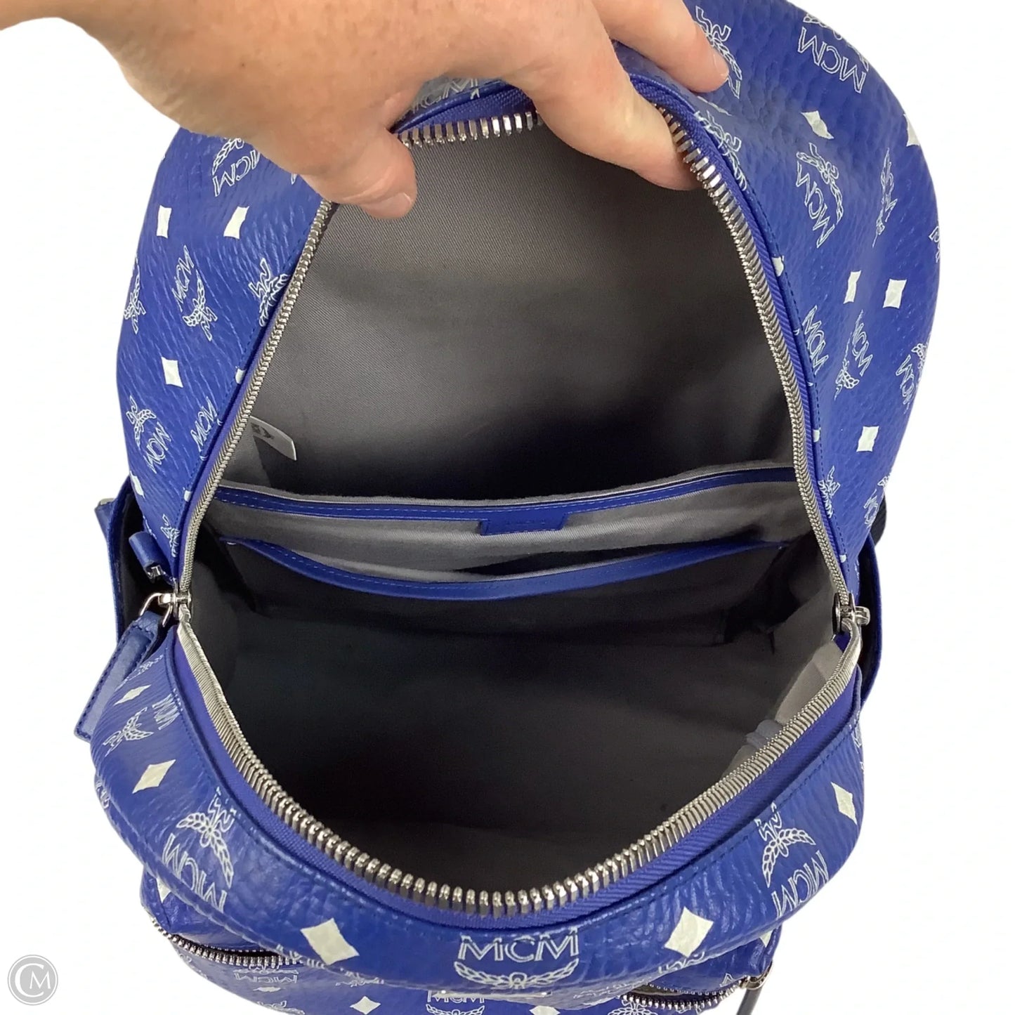 Backpack Luxury Designer By Mcm, Size: Large (As is)