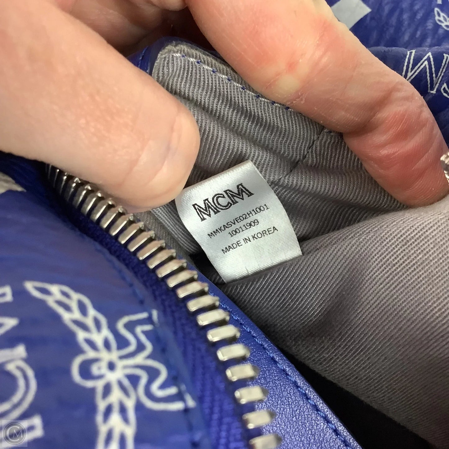 Backpack Luxury Designer By Mcm, Size: Large (As is)