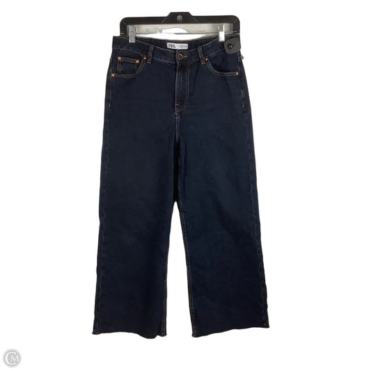 Jeans Wide Leg By Zara In Blue Denim, Size: 8