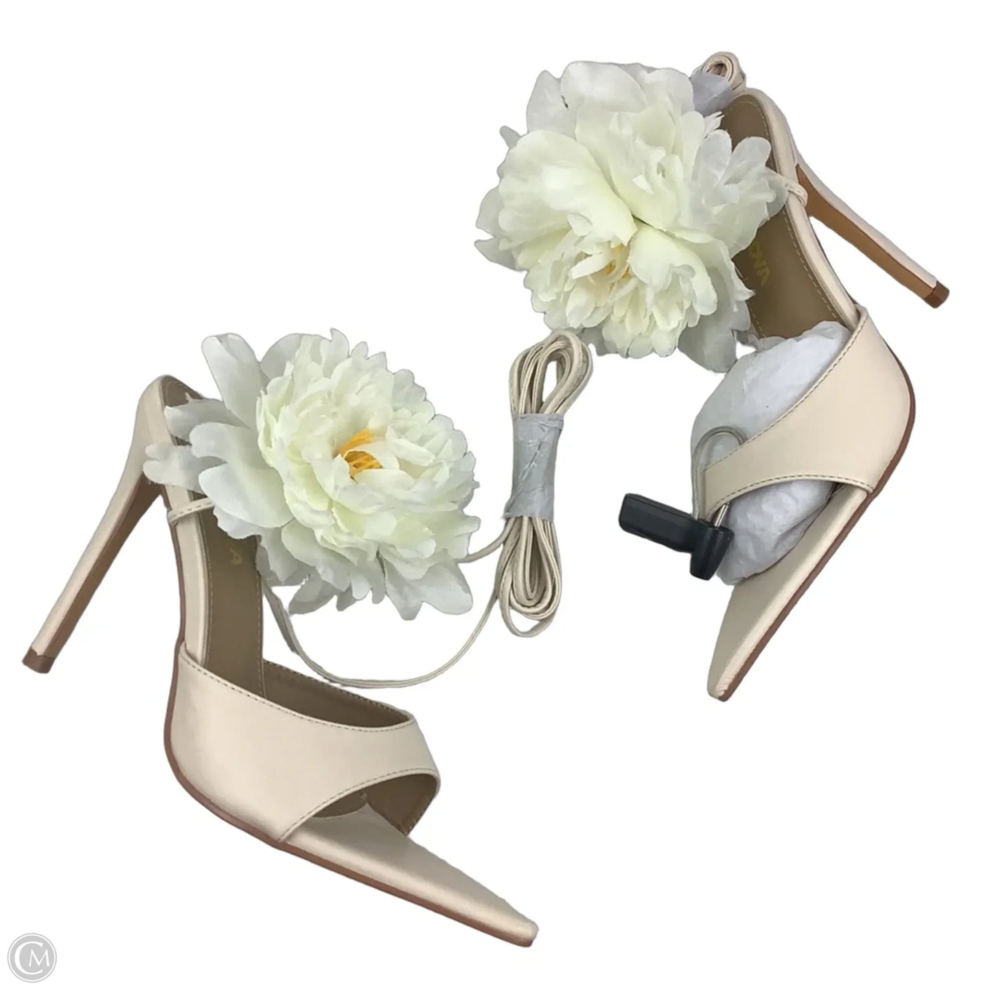 Sandals Heels Stiletto By Fashion Nova In Cream, Size: 6.5