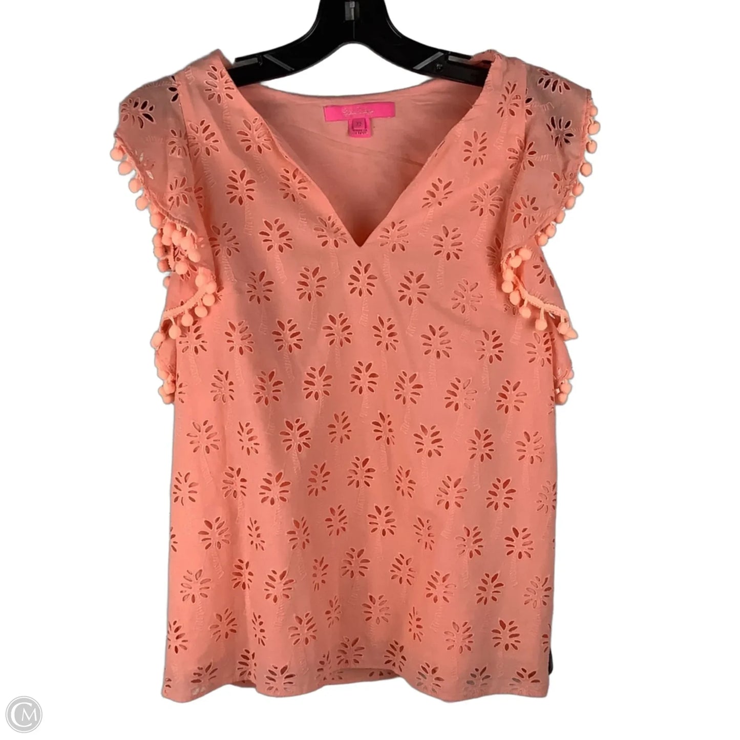 Top Short Sleeve Designer By Lilly Pulitzer In Peach, Size: Xs