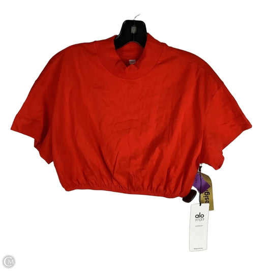 Athletic Top Short Sleeve By Alo In Orange, Size: S