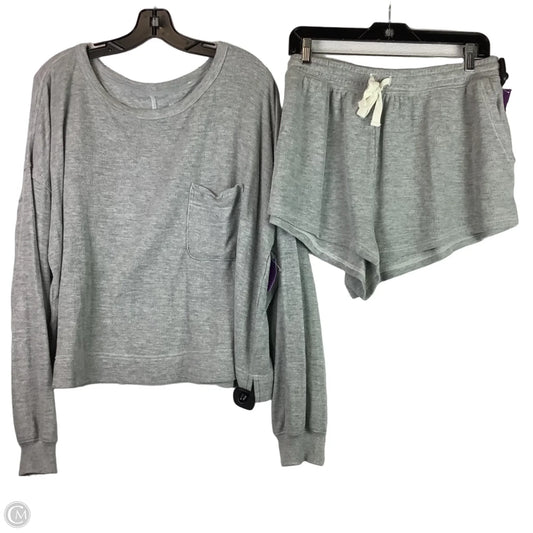 Top 2pc Long Sleeve By Aerie In Grey, Size: L