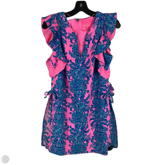 Romper Dress Designer By Lilly Pulitzer In Blue & Pink, Size: 2