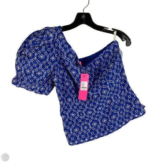 Top Short Sleeve Designer By Lilly Pulitzer In Blue, Size: 4